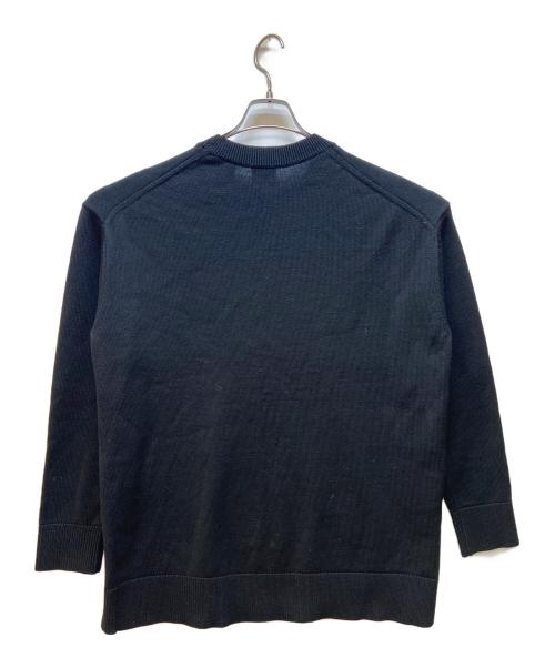 BURBERRY（バーバリー）BURBERRY (バーバリー) 厚手ニット/LOVEオーバーサイズクルーネックニットセーター ブラック サイズ:Sの古着・服飾アイテム
