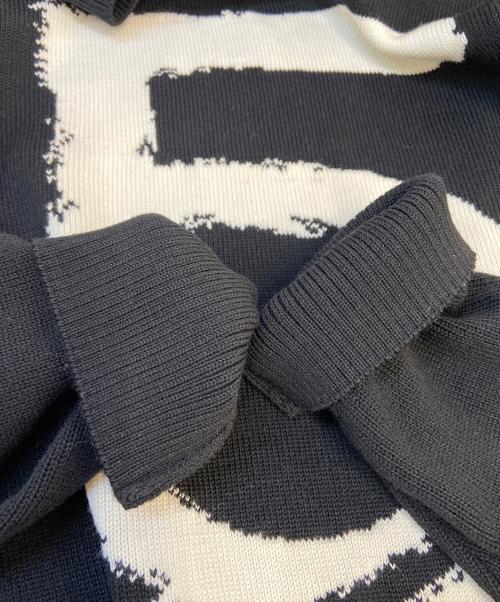 BURBERRY（バーバリー）BURBERRY (バーバリー) 厚手ニット/LOVEオーバーサイズクルーネックニットセーター ブラック サイズ:Sの古着・服飾アイテム