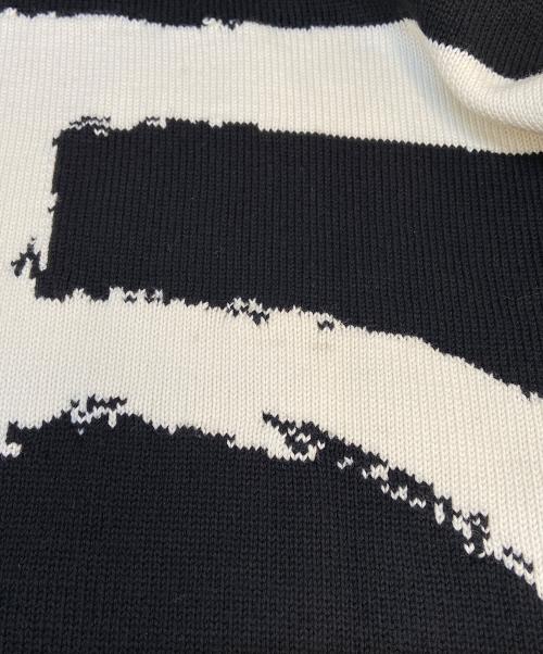 BURBERRY（バーバリー）BURBERRY (バーバリー) 厚手ニット/LOVEオーバーサイズクルーネックニットセーター ブラック サイズ:Sの古着・服飾アイテム