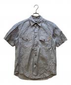 stussyステューシー）の古着「半袖シャツ」｜グレー×オレンジ