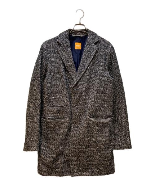 HUGO BOSS（ヒューゴ ボス）HUGO BOSS (ヒューゴ ボス) チェスターコート ブラック×ブラウン サイズ:50の古着・服飾アイテム