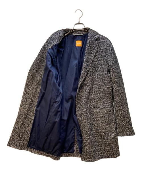 HUGO BOSS（ヒューゴ ボス）HUGO BOSS (ヒューゴ ボス) チェスターコート ブラック×ブラウン サイズ:50の古着・服飾アイテム