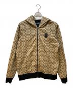 COACHコーチ）の古着「ジップパーカー」｜ブラウン×ベージュ