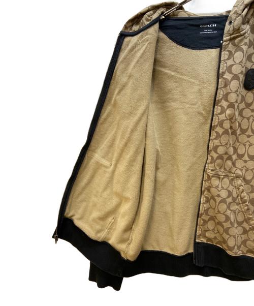 COACH（コーチ）COACH (コーチ) ジップパーカー ブラウン×ベージュ サイズ:Lの古着・服飾アイテム
