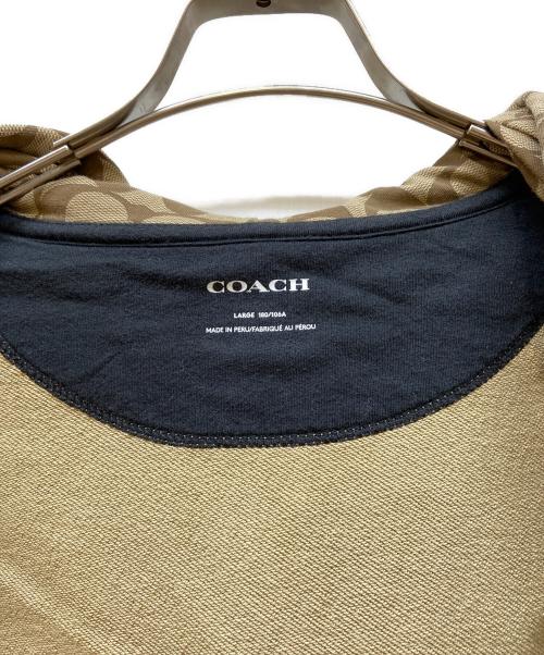 COACH（コーチ）COACH (コーチ) ジップパーカー ブラウン×ベージュ サイズ:Lの古着・服飾アイテム