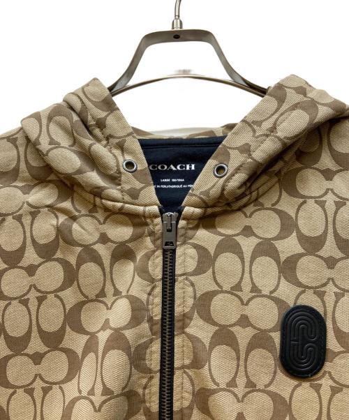 COACH（コーチ）COACH (コーチ) ジップパーカー ブラウン×ベージュ サイズ:Lの古着・服飾アイテム