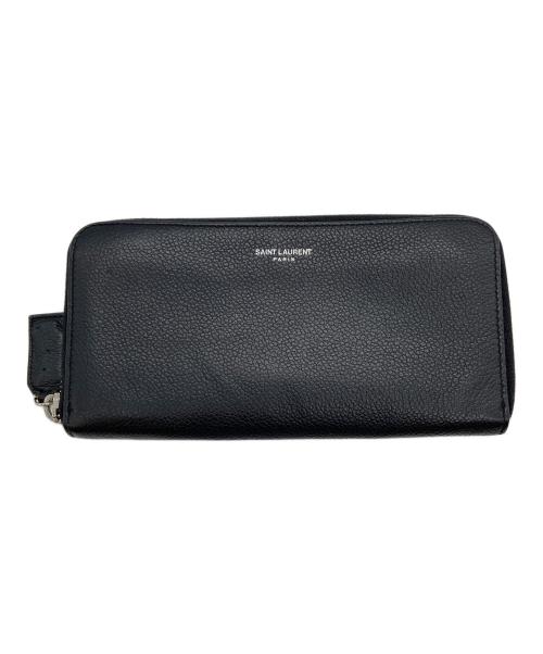 Saint Laurent Paris（サンローランパリ）Saint Laurent Paris (サンローランパリ) 長財布/Zip-Around Wallet ブラックの古着・服飾アイテム