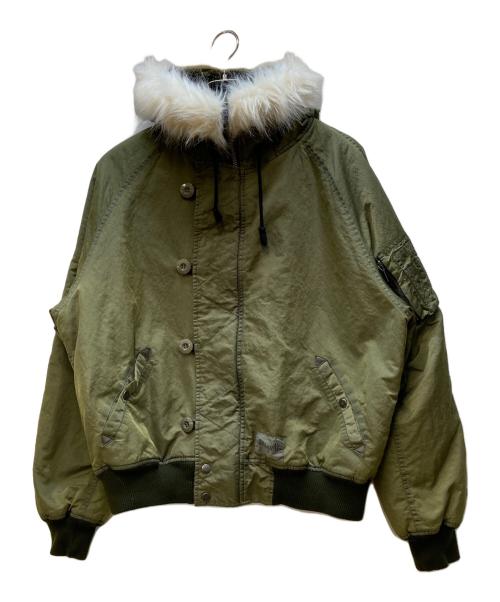 BADWAY（バッドウェイ）BADWAY (バッドウェイ) フライトジャケット グリーン サイズ:Lの古着・服飾アイテム