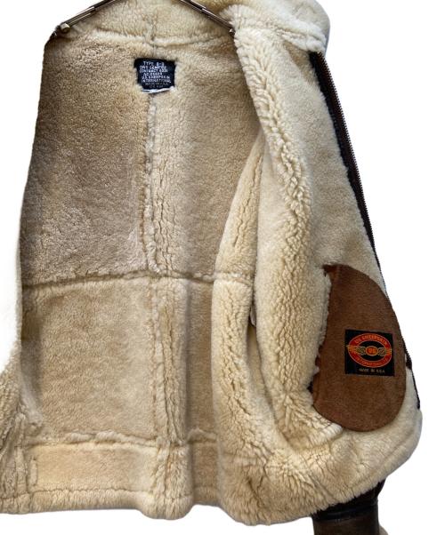 US SHEEPSKIN INTERNATIONAL（ユーエスシープシキンインターナショナル）US SHEEPSKIN INTERNATIONAL (ユーエスシープシキンインターナショナル) ムートンジャケット ブラウン サイズ:42の古着・服飾アイテム