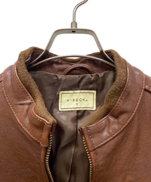HIBECK（ハイベック）HIBECK (ハイベック) レザージャケット ブラウン サイズ:2の古着・服飾アイテム