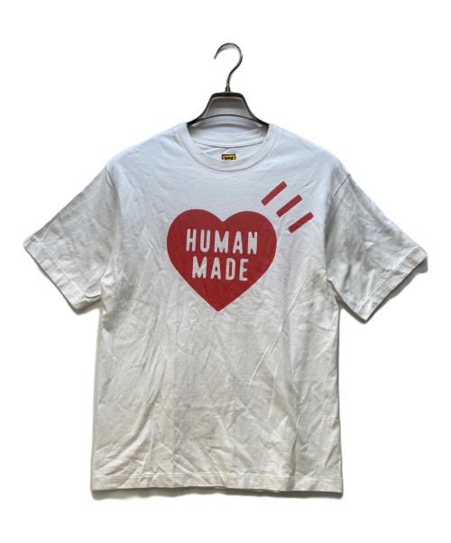 HUMAN MADE（ヒューマンメイド）HUMAN MADE (ヒューマンメイド) 半袖カットソー ホワイト×レッド サイズ:Mの古着・服飾アイテム