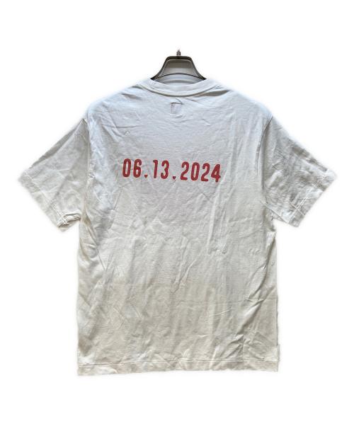 HUMAN MADE（ヒューマンメイド）HUMAN MADE (ヒューマンメイド) 半袖カットソー ホワイト×レッド サイズ:Mの古着・服飾アイテム