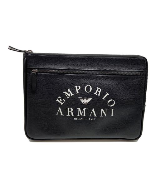 EMPORIO ARMANI（エンポリオ アルマーニ）EMPORIO ARMANI (エンポリオ アルマーニ) クラッチバッグ ブラックの古着・服飾アイテム