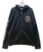 VANSONバンソン）の古着「ジップパーカー」｜ブラック