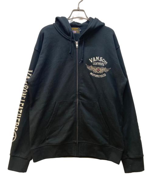 VANSON（バンソン）VANSON (バンソン) ジップパーカー ブラック サイズ:Lの古着・服飾アイテム