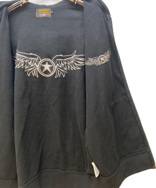 VANSON（バンソン）VANSON (バンソン) ジップパーカー ブラック サイズ:Lの古着・服飾アイテム