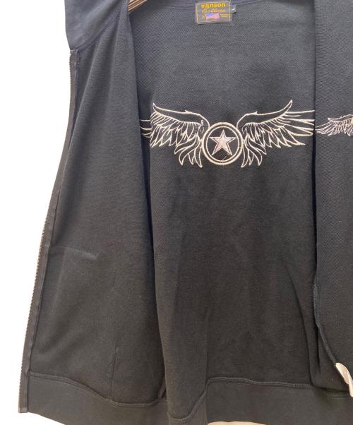 VANSON（バンソン）VANSON (バンソン) ジップパーカー ブラック サイズ:Lの古着・服飾アイテム