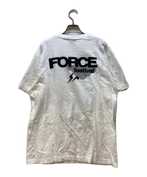 FORCE festival（フォース・フェスティバ）FORCE festival (フォース・フェスティバ) 半袖カットソー ホワイト×ブラック×ブルー サイズ:Lの古着・服飾アイテム
