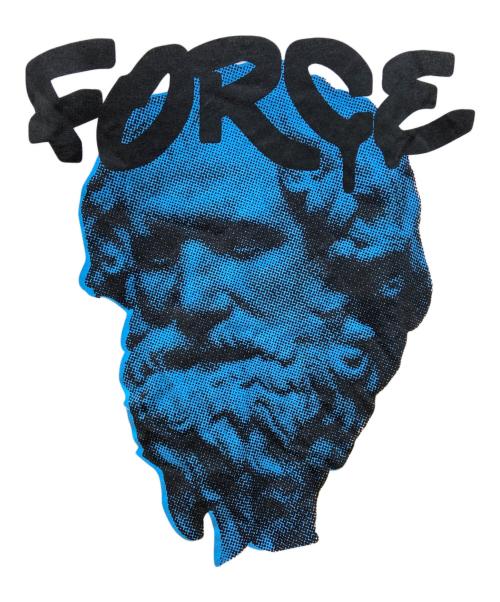 FORCE festival（フォース・フェスティバ）FORCE festival (フォース・フェスティバ) 半袖カットソー ホワイト×ブラック×ブルー サイズ:Lの古着・服飾アイテム