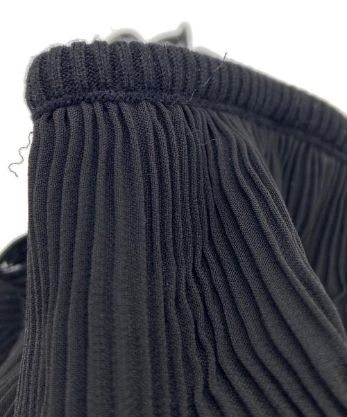 Snidel（スナイデル）Snidel (スナイデル) 半袖カットソー/フリルプリーツニット ブラック サイズ:FREEの古着・服飾アイテム