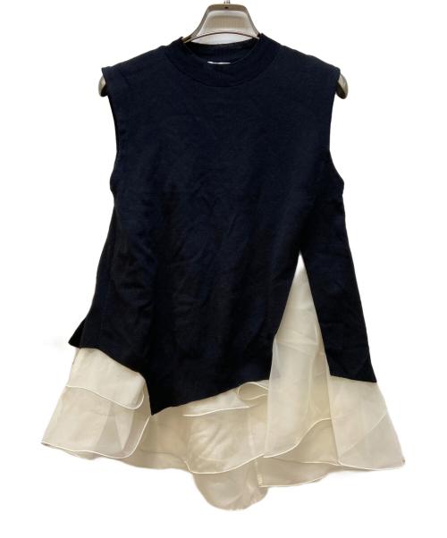 FRAY ID（フレイ アイディー）FRAY ID (フレイ アイディー) ニットベスト ブラック サイズ:FREEの古着・服飾アイテム