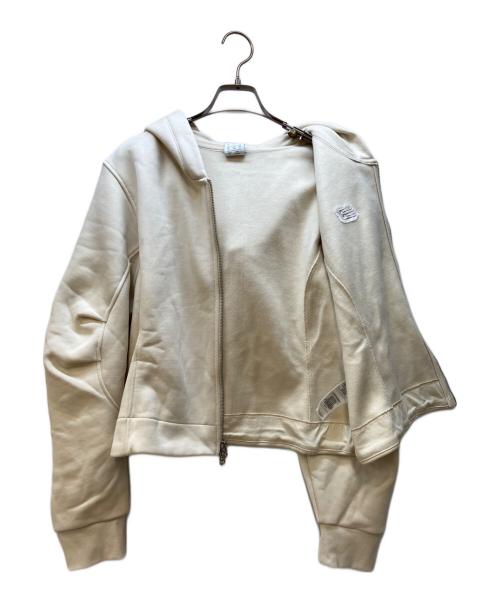 NEW BALANCE（ニューバランス）NEW BALANCE (ニューバランス) ジップパーカー/Athletics Crafted スウェットフルジップ アイボリー サイズ:Lの古着・服飾アイテム