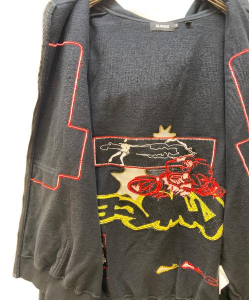 X-LARGE（エクストララージ）X-LARGE (エクストララージ) ジップパーカー ブラック サイズ:XLの古着・服飾アイテム