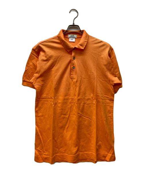 HERMES（エルメス）HERMES (エルメス) ポロシャツ/Hロゴシャツ オレンジ サイズ:Mの古着・服飾アイテム