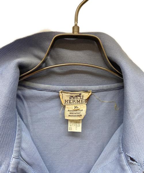 HERMES（エルメス）HERMES (エルメス) ポロシャツ ブルー サイズ:XLの古着・服飾アイテム