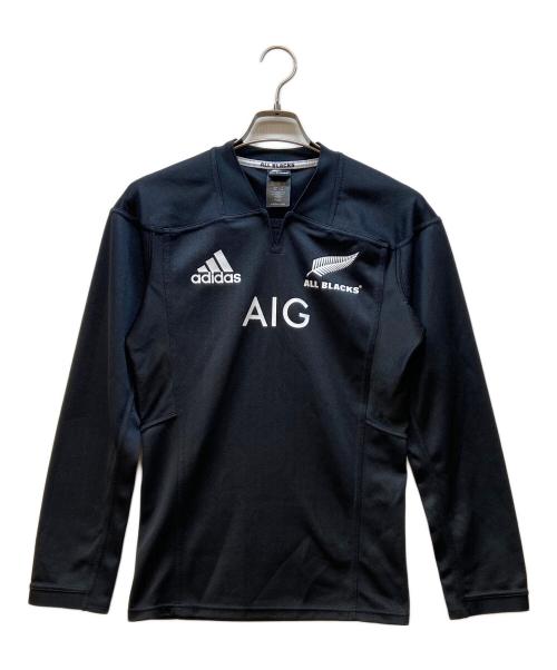 adidas（アディダス）adidas (アディダス) ALL BLACKS (オールブラックス) 長袖カットソー ブラック×ホワイト サイズ:Mの古着・服飾アイテム