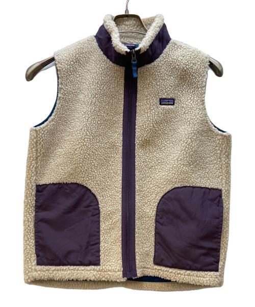 Patagonia（パタゴニア）Patagonia (パタゴニア) ボアベスト ベージュ×パープル サイズ:XXLの古着・服飾アイテム