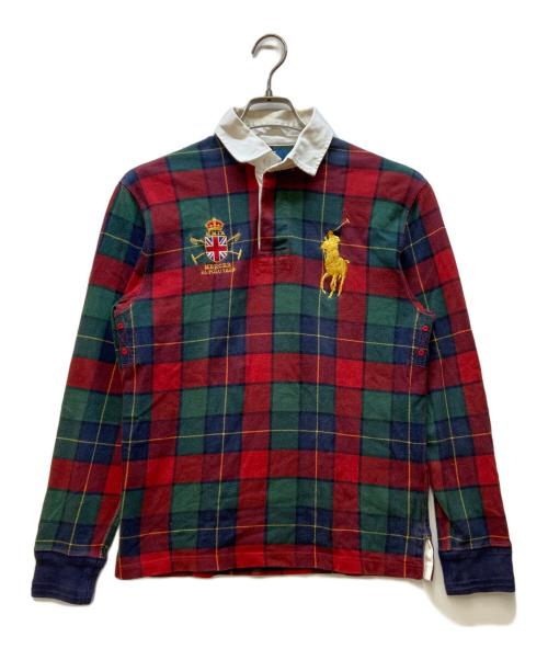 POLO RALPH LAUREN（ポロ・ラルフローレン）POLO RALPH LAUREN (ポロ・ラルフローレン) ポロシャツ レッド×グリーン×ネイビー サイズ:Sの古着・服飾アイテム