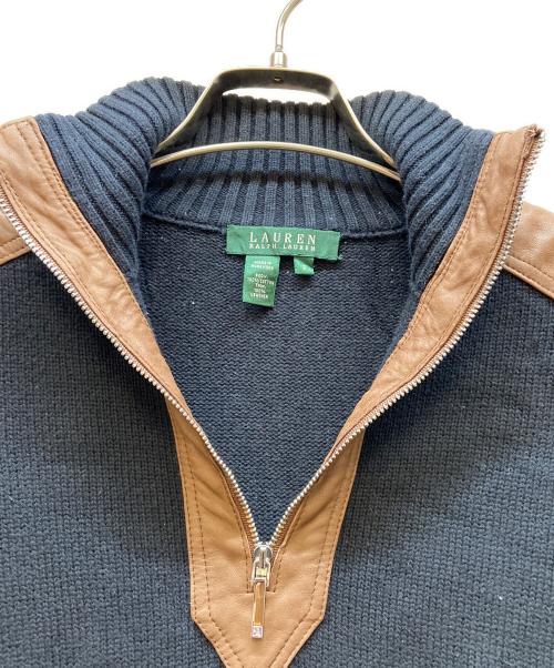 LAUREN RALPH LAUREN（ローレン ラルフ ローレン）LAUREN RALPH LAUREN (ローレン ラルフ ローレン) 薄手ニット ブラック×ブラウン サイズ:Sの古着・服飾アイテム