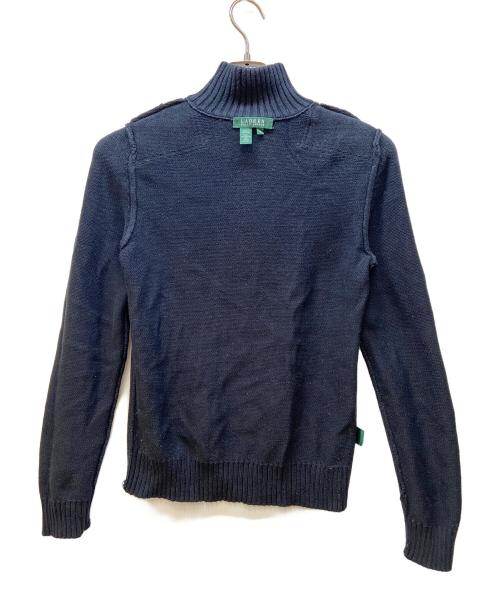 LAUREN RALPH LAUREN（ローレン ラルフ ローレン）LAUREN RALPH LAUREN (ローレン ラルフ ローレン) 薄手ニット ブラック×ブラウン サイズ:Sの古着・服飾アイテム