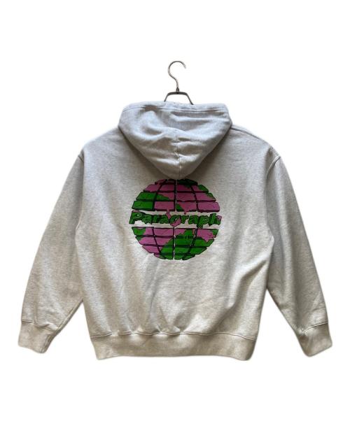 paragraph（パラグラフ）Paragraph (パラグラフ) プルオーバーパーカー グレー×グリーン サイズ:FREEの古着・服飾アイテム