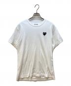 PLAY COMME des GARCONSプレイコムデギャルソン）の古着「半袖カットソー/T-Shirt With Black Emblem」｜ホワイト