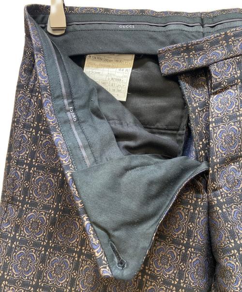 GUCCI（グッチ）GUCCI (グッチ) スラックス ブラック×ブラウン サイズ:101cm (W40)の古着・服飾アイテム
