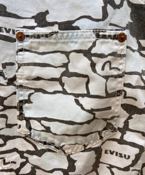EVISU（エヴィス）EVISU (エヴィス) ワークジャケット ホワイト×ブラウン サイズ:Sの古着・服飾アイテム