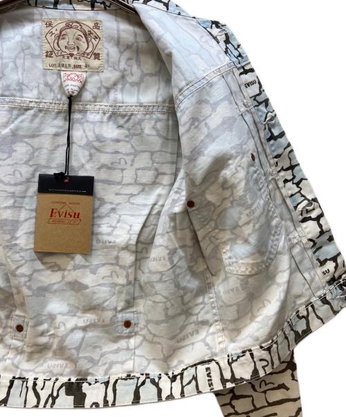 EVISU（エヴィス）EVISU (エヴィス) ワークジャケット ホワイト×ブラウン サイズ:Sの古着・服飾アイテム