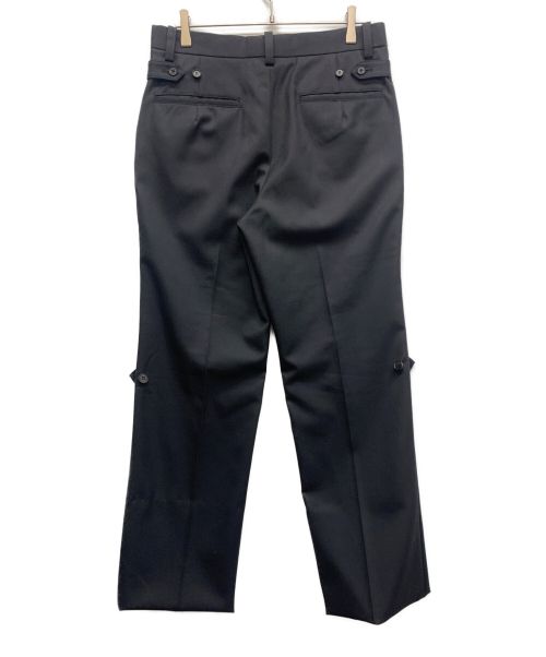 JOHN LAWRENCE SULLIVAN（ジョン ローレンス サリバン）JOHN LAWRENCE SULLIVAN (ジョンローレンスサリバン) Wool gabardine trench trousers ブラック サイズ:48の古着・服飾アイテム