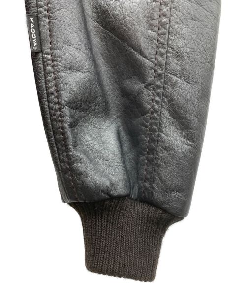 KADOYA（カドヤ）KADOYA (カドヤ) レザージャケット ブラック×パープル サイズ:Mの古着・服飾アイテム