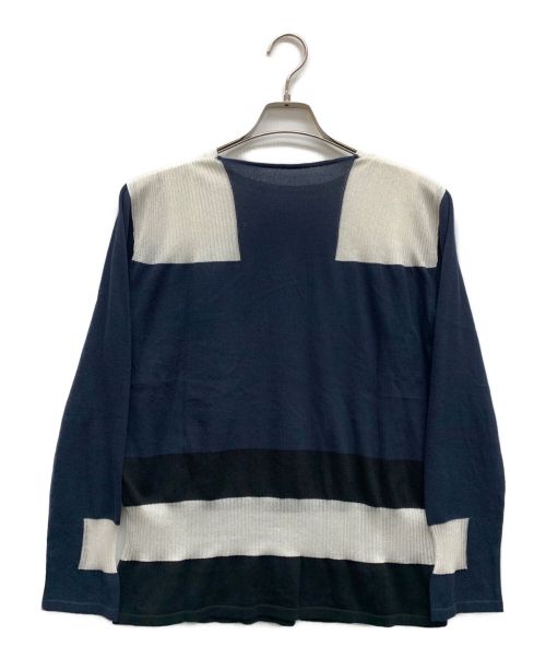 ISSEY MIYAKE（イッセイミヤケ）ISSEY MIYAKE (イッセイミヤケ) アンサンブルカーディガン ホワイト×ネイビー サイズ:Mの古着・服飾アイテム