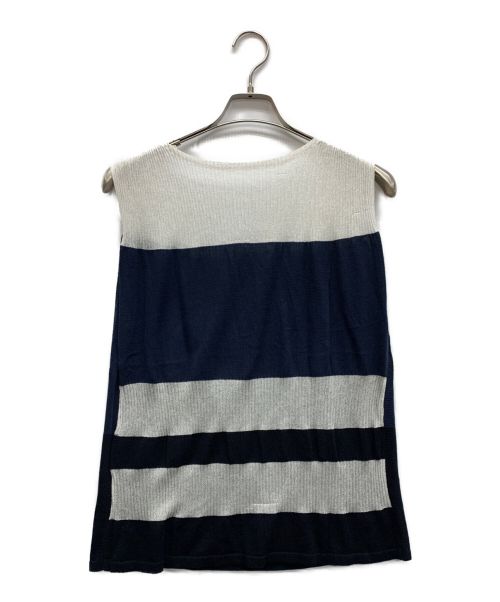 ISSEY MIYAKE（イッセイミヤケ）ISSEY MIYAKE (イッセイミヤケ) アンサンブルカーディガン ホワイト×ネイビー サイズ:Mの古着・服飾アイテム