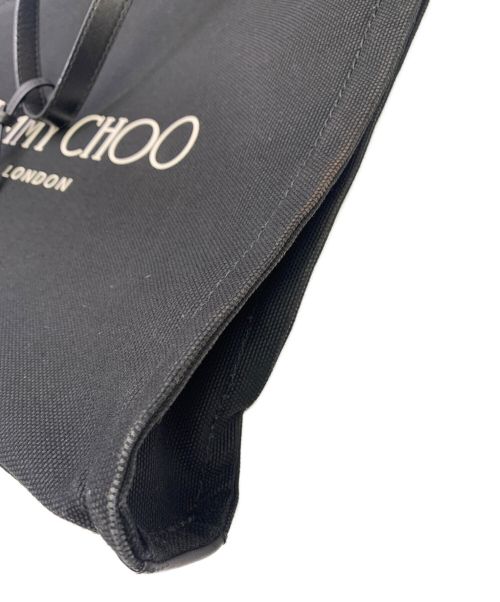 JIMMY CHOO（ジミーチュウ）JIMMY CHOO (ジミーチュウ) キャンバストートバッグ ブラックの古着・服飾アイテム