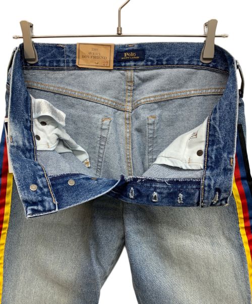 POLO RALPH LAUREN（ポロ・ラルフローレン）POLO RALPH LAUREN (ポロ・ラルフローレン) ライン入りデニムパンツ インディゴ サイズ:SIZE 27の古着・服飾アイテム