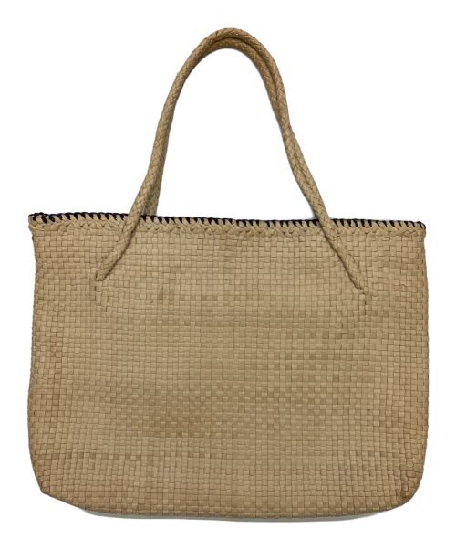 DRAGON（ドラゴン）DRAGON (ドラゴン) レザーメッシュトートバッグ ベージュの古着・服飾アイテム