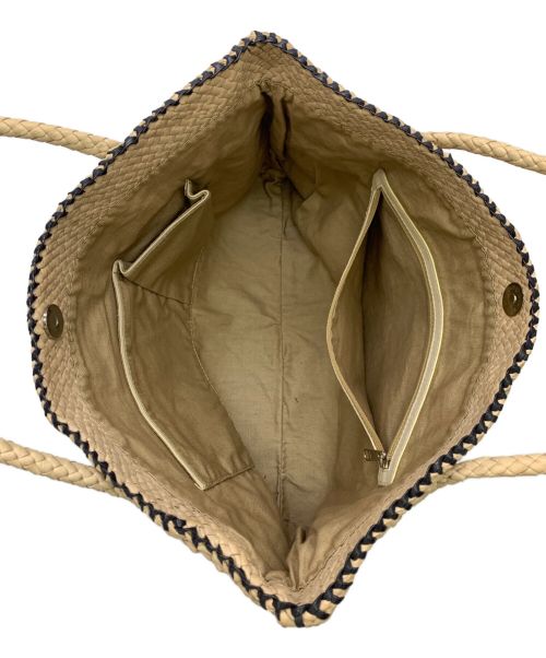 DRAGON（ドラゴン）DRAGON (ドラゴン) レザーメッシュトートバッグ ベージュの古着・服飾アイテム