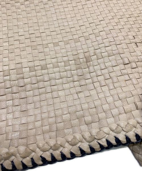 DRAGON（ドラゴン）DRAGON (ドラゴン) レザーメッシュトートバッグ ベージュの古着・服飾アイテム