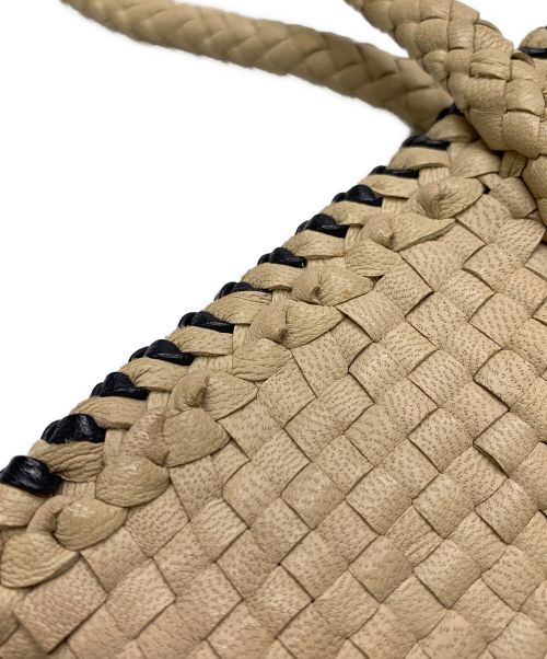 DRAGON（ドラゴン）DRAGON (ドラゴン) レザーメッシュトートバッグ ベージュの古着・服飾アイテム