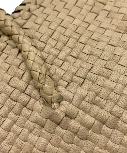 DRAGON（ドラゴン）DRAGON (ドラゴン) レザーメッシュトートバッグ ベージュの古着・服飾アイテム